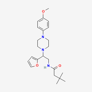 molecular formula C23H33N3O3 B6487802 N-[2-(furan-2-yl)-2-[4-(4-methoxyphenyl)piperazin-1-yl]ethyl]-3,3-dimethylbutanamide CAS No. 877647-50-2