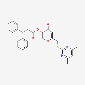 6-{[(4,6-dimethylpyrimidin-2-yl)sulfanyl]methyl}-4-oxo-4H-pyran-3-yl 3,3-diphenylpropanoate