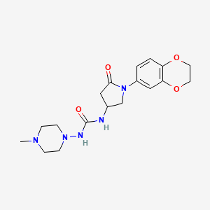 3-[1-(2,3-dihydro-1,4-benzodioxin-6-yl)-5-oxopyrrolidin-3-yl]-1-(4-methylpiperazin-1-yl)urea