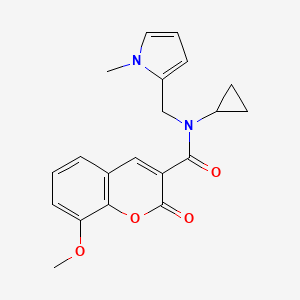 molecular formula C20H20N2O4 B6487859 N-cyclopropyl-8-methoxy-N-[(1-methyl-1H-pyrrol-2-yl)methyl]-2-oxo-2H-chromene-3-carboxamide CAS No. 1286710-17-5