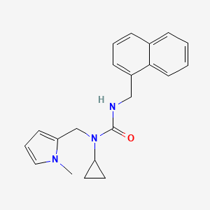 molecular formula C21H23N3O B6487869 3-cyclopropyl-3-[(1-methyl-1H-pyrrol-2-yl)methyl]-1-[(naphthalen-1-yl)methyl]urea CAS No. 1286699-52-2