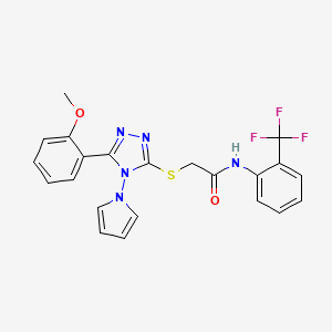 2-{[5-(2-methoxyphenyl)-4-(1H-pyrrol-1-yl)-4H-1,2,4-triazol-3-yl]sulfanyl}-N-[2-(trifluoromethyl)phenyl]acetamide