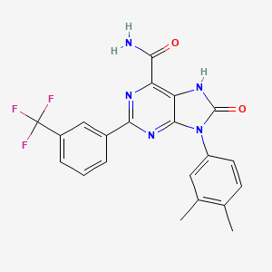 9-(3,4-dimethylphenyl)-8-oxo-2-[3-(trifluoromethyl)phenyl]-8,9-dihydro-7H-purine-6-carboxamide