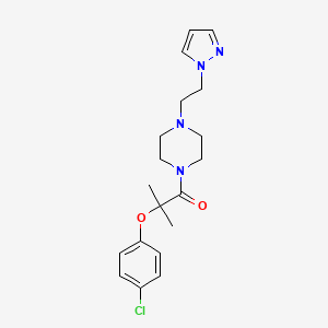 2-(4-chlorophenoxy)-2-methyl-1-{4-[2-(1H-pyrazol-1-yl)ethyl]piperazin-1-yl}propan-1-one