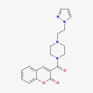 molecular formula C19H20N4O3 B6487946 3-{4-[2-(1H-pyrazol-1-yl)ethyl]piperazine-1-carbonyl}-2H-chromen-2-one CAS No. 1286697-84-4