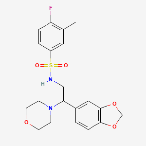 N-[2-(2H-1,3-benzodioxol-5-yl)-2-(morpholin-4-yl)ethyl]-4-fluoro-3-methylbenzene-1-sulfonamide