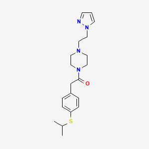 2-[4-(propan-2-ylsulfanyl)phenyl]-1-{4-[2-(1H-pyrazol-1-yl)ethyl]piperazin-1-yl}ethan-1-one