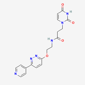 molecular formula C18H18N6O4 B6487976 3-(2,4-dioxo-1,2,3,4-tetrahydropyrimidin-1-yl)-N-(2-{[6-(pyridin-4-yl)pyridazin-3-yl]oxy}ethyl)propanamide CAS No. 1286699-06-6