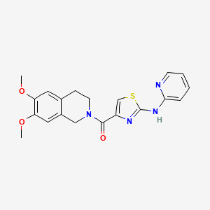 molecular formula C20H20N4O3S B6487979 N-[4-(6,7-dimethoxy-1,2,3,4-tetrahydroisoquinoline-2-carbonyl)-1,3-thiazol-2-yl]pyridin-2-amine CAS No. 1286698-47-2