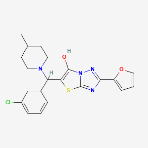 5-[(3-chlorophenyl)(4-methylpiperidin-1-yl)methyl]-2-(furan-2-yl)-[1,2,4]triazolo[3,2-b][1,3]thiazol-6-ol