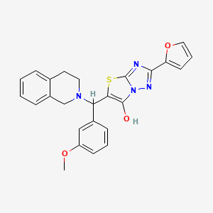 molecular formula C25H22N4O3S B6488041 2-(furan-2-yl)-5-[(3-methoxyphenyl)(1,2,3,4-tetrahydroisoquinolin-2-yl)methyl]-[1,2,4]triazolo[3,2-b][1,3]thiazol-6-ol CAS No. 887222-71-1