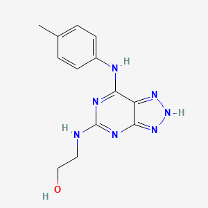 2-({7-[(4-methylphenyl)amino]-3H-[1,2,3]triazolo[4,5-d]pyrimidin-5-yl}amino)ethan-1-ol