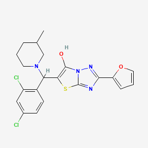 5-[(2,4-dichlorophenyl)(3-methylpiperidin-1-yl)methyl]-2-(furan-2-yl)-[1,2,4]triazolo[3,2-b][1,3]thiazol-6-ol