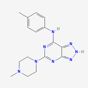 molecular formula C16H20N8 B6488056 N-(4-methylphenyl)-5-(4-methylpiperazin-1-yl)-3H-[1,2,3]triazolo[4,5-d]pyrimidin-7-amine CAS No. 1286714-63-3