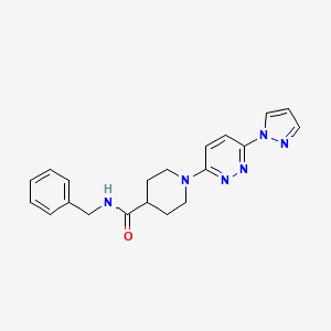 molecular formula C20H22N6O B6488088 N-benzyl-1-[6-(1H-pyrazol-1-yl)pyridazin-3-yl]piperidine-4-carboxamide CAS No. 1286706-69-1