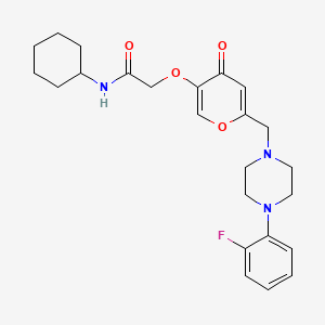 molecular formula C24H30FN3O4 B6488107 N-cyclohexyl-2-[(6-{[4-(2-fluorophenyl)piperazin-1-yl]methyl}-4-oxo-4H-pyran-3-yl)oxy]acetamide CAS No. 898417-73-7