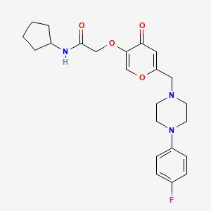 N-cyclopentyl-2-[(6-{[4-(4-fluorophenyl)piperazin-1-yl]methyl}-4-oxo-4H-pyran-3-yl)oxy]acetamide