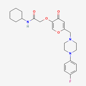 molecular formula C24H30FN3O4 B6488114 N-cyclohexyl-2-[(6-{[4-(4-fluorophenyl)piperazin-1-yl]methyl}-4-oxo-4H-pyran-3-yl)oxy]acetamide CAS No. 898456-56-9