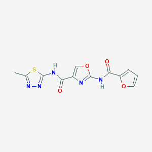 molecular formula C12H9N5O4S B6488135 2-(furan-2-amido)-N-(5-methyl-1,3,4-thiadiazol-2-yl)-1,3-oxazole-4-carboxamide CAS No. 1286727-88-5