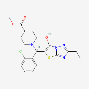 methyl 1-[(2-chlorophenyl)({2-ethyl-6-hydroxy-[1,2,4]triazolo[3,2-b][1,3]thiazol-5-yl})methyl]piperidine-4-carboxylate