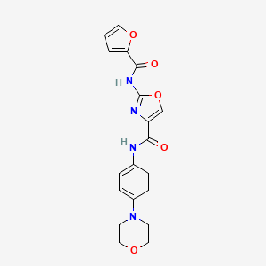 molecular formula C19H18N4O5 B6488152 2-(furan-2-amido)-N-[4-(morpholin-4-yl)phenyl]-1,3-oxazole-4-carboxamide CAS No. 1286726-22-4