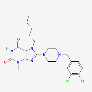 8-{4-[(3,4-dichlorophenyl)methyl]piperazin-1-yl}-3-methyl-7-pentyl-2,3,6,7-tetrahydro-1H-purine-2,6-dione