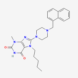 molecular formula C26H32N6O2 B6488220 3-methyl-8-{4-[(naphthalen-1-yl)methyl]piperazin-1-yl}-7-pentyl-2,3,6,7-tetrahydro-1H-purine-2,6-dione CAS No. 898463-03-1