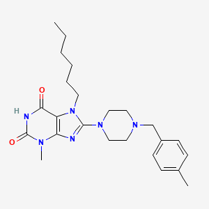 7-hexyl-3-methyl-8-{4-[(4-methylphenyl)methyl]piperazin-1-yl}-2,3,6,7-tetrahydro-1H-purine-2,6-dione