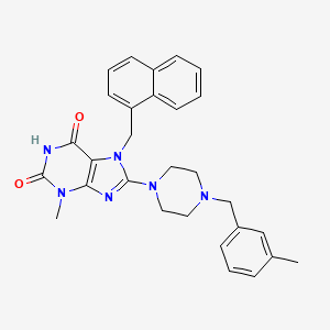 3-methyl-8-{4-[(3-methylphenyl)methyl]piperazin-1-yl}-7-[(naphthalen-1-yl)methyl]-2,3,6,7-tetrahydro-1H-purine-2,6-dione