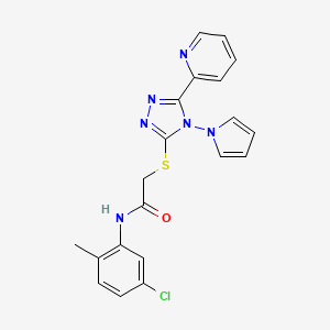 N-(5-chloro-2-methylphenyl)-2-{[5-(pyridin-2-yl)-4-(1H-pyrrol-1-yl)-4H-1,2,4-triazol-3-yl]sulfanyl}acetamide