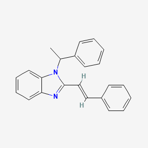 molecular formula C23H20N2 B6488271 2-[(E)-2-phenylethenyl]-1-(1-phenylethyl)-1H-1,3-benzodiazole CAS No. 380901-74-6