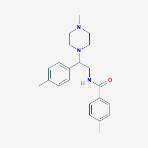 4-methyl-N-[2-(4-methylphenyl)-2-(4-methylpiperazin-1-yl)ethyl]benzamide