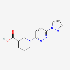 molecular formula C13H15N5O2 B6488314 1-[6-(1H-pyrazol-1-yl)pyridazin-3-yl]piperidine-3-carboxylic acid CAS No. 1286732-89-5