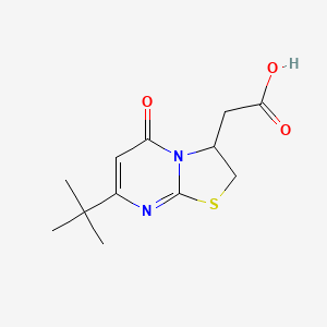 molecular formula C12H16N2O3S B6488326 2-{7-tert-butyl-5-oxo-2H,3H,5H-[1,3]thiazolo[3,2-a]pyrimidin-3-yl}acetic acid CAS No. 1286725-43-6