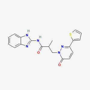 molecular formula C19H17N5O2S B6488352 N-(1H-1,3-benzodiazol-2-yl)-2-methyl-3-[6-oxo-3-(thiophen-2-yl)-1,6-dihydropyridazin-1-yl]propanamide CAS No. 1286732-20-4