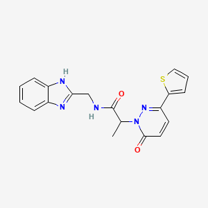 molecular formula C19H17N5O2S B6488366 N-[(1H-1,3-benzodiazol-2-yl)methyl]-2-[6-oxo-3-(thiophen-2-yl)-1,6-dihydropyridazin-1-yl]propanamide CAS No. 1251574-71-6