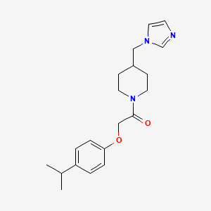 molecular formula C20H27N3O2 B6488370 1-{4-[(1H-imidazol-1-yl)methyl]piperidin-1-yl}-2-[4-(propan-2-yl)phenoxy]ethan-1-one CAS No. 1286697-26-4