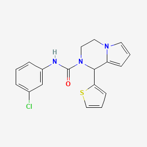 molecular formula C18H16ClN3OS B6488378 N-(3-chlorophenyl)-1-(thiophen-2-yl)-1H,2H,3H,4H-pyrrolo[1,2-a]pyrazine-2-carboxamide CAS No. 900003-55-6