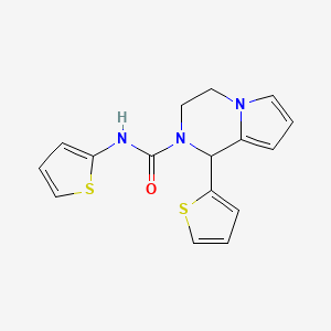 molecular formula C16H15N3OS2 B6488383 N,1-bis(thiophen-2-yl)-1H,2H,3H,4H-pyrrolo[1,2-a]pyrazine-2-carboxamide CAS No. 899735-68-3