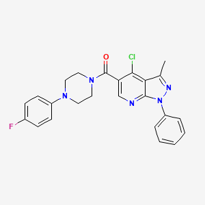 molecular formula C24H21ClFN5O B6488393 1-{4-chloro-3-methyl-1-phenyl-1H-pyrazolo[3,4-b]pyridine-5-carbonyl}-4-(4-fluorophenyl)piperazine CAS No. 899985-38-7