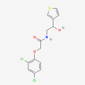 2-(2,4-dichlorophenoxy)-N-[2-hydroxy-2-(thiophen-3-yl)ethyl]acetamide