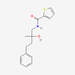 molecular formula C16H19NO2S B6488449 N-(2-hydroxy-2-methyl-4-phenylbutyl)thiophene-2-carboxamide CAS No. 1286728-10-6