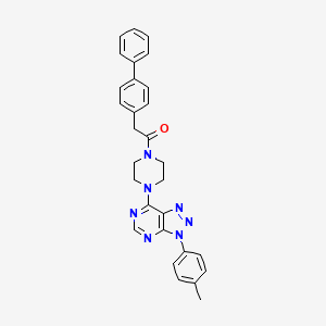 2-{[1,1'-biphenyl]-4-yl}-1-{4-[3-(4-methylphenyl)-3H-[1,2,3]triazolo[4,5-d]pyrimidin-7-yl]piperazin-1-yl}ethan-1-one