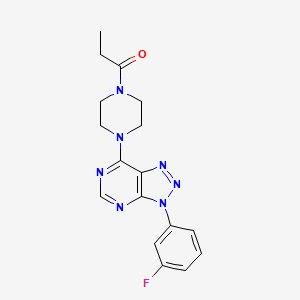 molecular formula C17H18FN7O B6488483 1-{4-[3-(3-fluorophenyl)-3H-[1,2,3]triazolo[4,5-d]pyrimidin-7-yl]piperazin-1-yl}propan-1-one CAS No. 920366-49-0