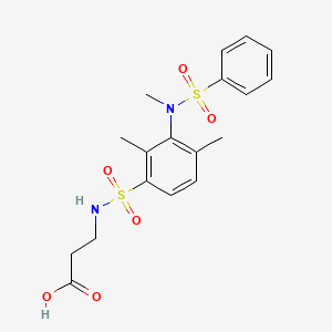 molecular formula C18H22N2O6S2 B6488528 3-[2,4-dimethyl-3-(N-methylbenzenesulfonamido)benzenesulfonamido]propanoic acid CAS No. 887220-88-4