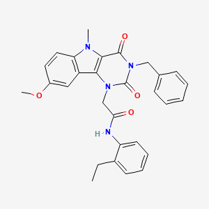 2-{3-benzyl-8-methoxy-5-methyl-2,4-dioxo-1H,2H,3H,4H,5H-pyrimido[5,4-b]indol-1-yl}-N-(2-ethylphenyl)acetamide