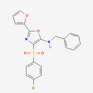 molecular formula C20H15BrN2O4S B6488562 N-benzyl-4-(4-bromobenzenesulfonyl)-2-(furan-2-yl)-1,3-oxazol-5-amine CAS No. 862795-05-9