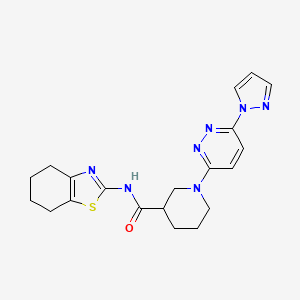 1-[6-(1H-pyrazol-1-yl)pyridazin-3-yl]-N-(4,5,6,7-tetrahydro-1,3-benzothiazol-2-yl)piperidine-3-carboxamide