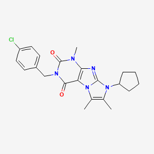 3-[(4-chlorophenyl)methyl]-8-cyclopentyl-1,6,7-trimethyl-1H,2H,3H,4H,8H-imidazo[1,2-g]purine-2,4-dione