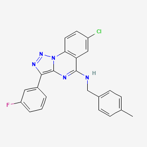 molecular formula C23H17ClFN5 B6488584 7-chloro-3-(3-fluorophenyl)-N-[(4-methylphenyl)methyl]-[1,2,3]triazolo[1,5-a]quinazolin-5-amine CAS No. 892361-68-1